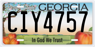 GA license plate CIY4757