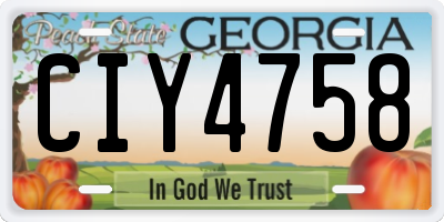 GA license plate CIY4758