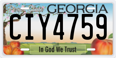 GA license plate CIY4759