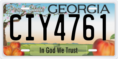 GA license plate CIY4761