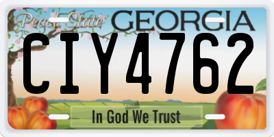 GA license plate CIY4762
