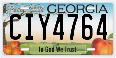 GA license plate CIY4764