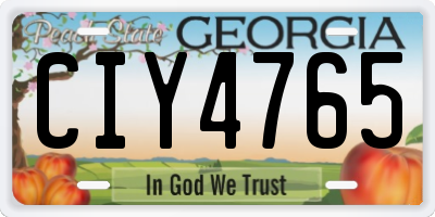 GA license plate CIY4765