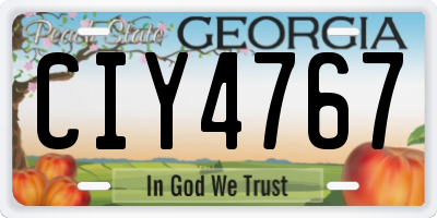 GA license plate CIY4767