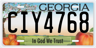 GA license plate CIY4768