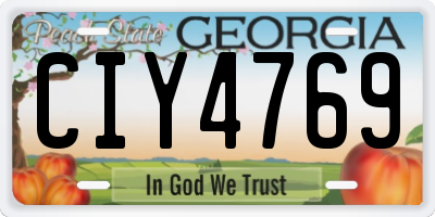 GA license plate CIY4769