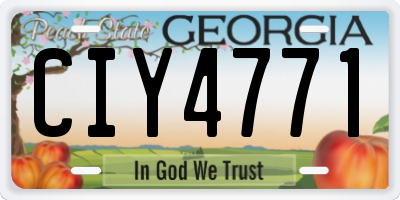 GA license plate CIY4771