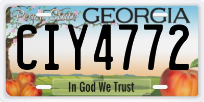 GA license plate CIY4772