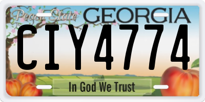 GA license plate CIY4774