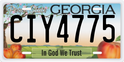 GA license plate CIY4775