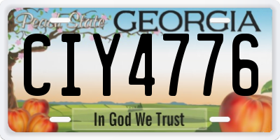 GA license plate CIY4776