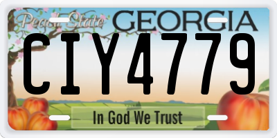 GA license plate CIY4779