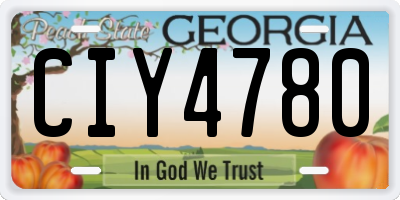 GA license plate CIY4780
