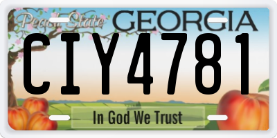GA license plate CIY4781