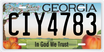 GA license plate CIY4783