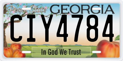 GA license plate CIY4784