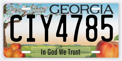 GA license plate CIY4785