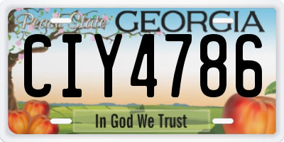 GA license plate CIY4786