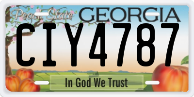 GA license plate CIY4787