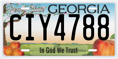 GA license plate CIY4788