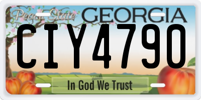 GA license plate CIY4790