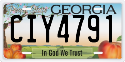 GA license plate CIY4791