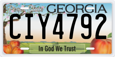 GA license plate CIY4792