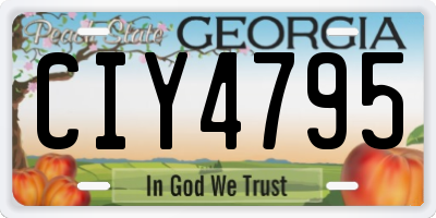 GA license plate CIY4795