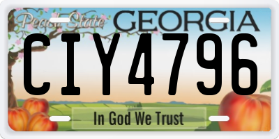 GA license plate CIY4796