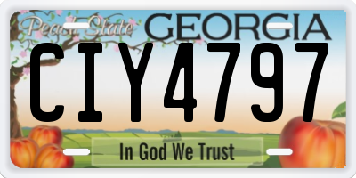 GA license plate CIY4797