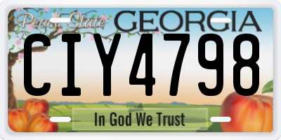 GA license plate CIY4798