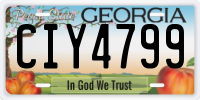 GA license plate CIY4799