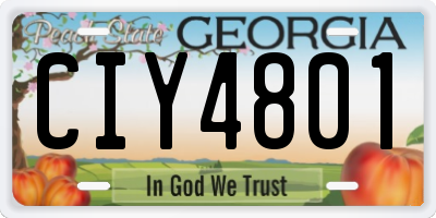 GA license plate CIY4801