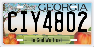 GA license plate CIY4802
