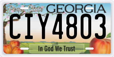 GA license plate CIY4803