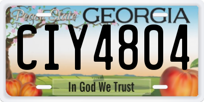 GA license plate CIY4804