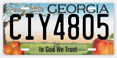 GA license plate CIY4805