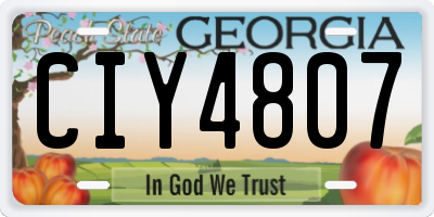 GA license plate CIY4807