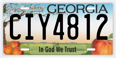 GA license plate CIY4812