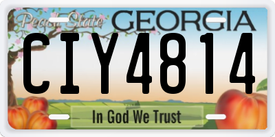 GA license plate CIY4814