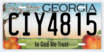 GA license plate CIY4815