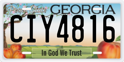 GA license plate CIY4816