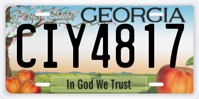 GA license plate CIY4817