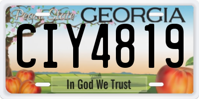 GA license plate CIY4819