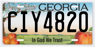 GA license plate CIY4820