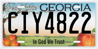 GA license plate CIY4822