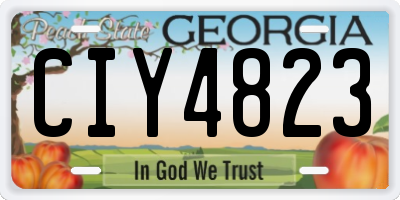 GA license plate CIY4823