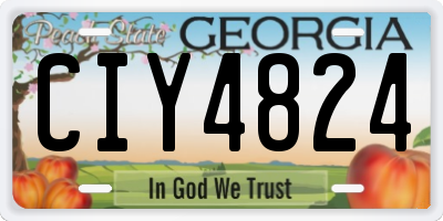 GA license plate CIY4824