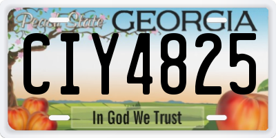 GA license plate CIY4825