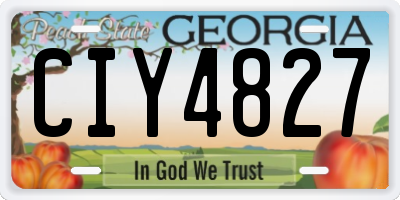 GA license plate CIY4827